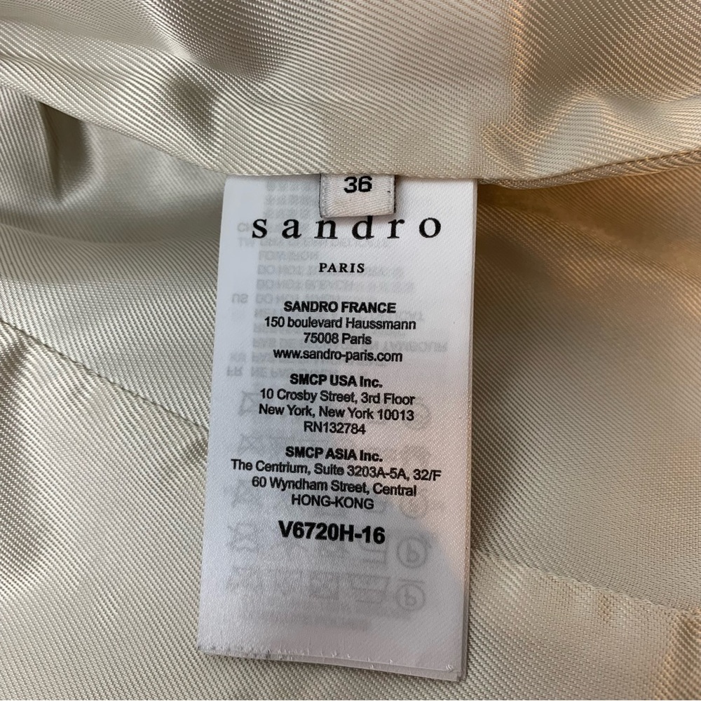 Sandro Blazer Sz 36 Tweed Multicolor Wool Blend Old Money Officecore Pockets - Picture 10 of 16